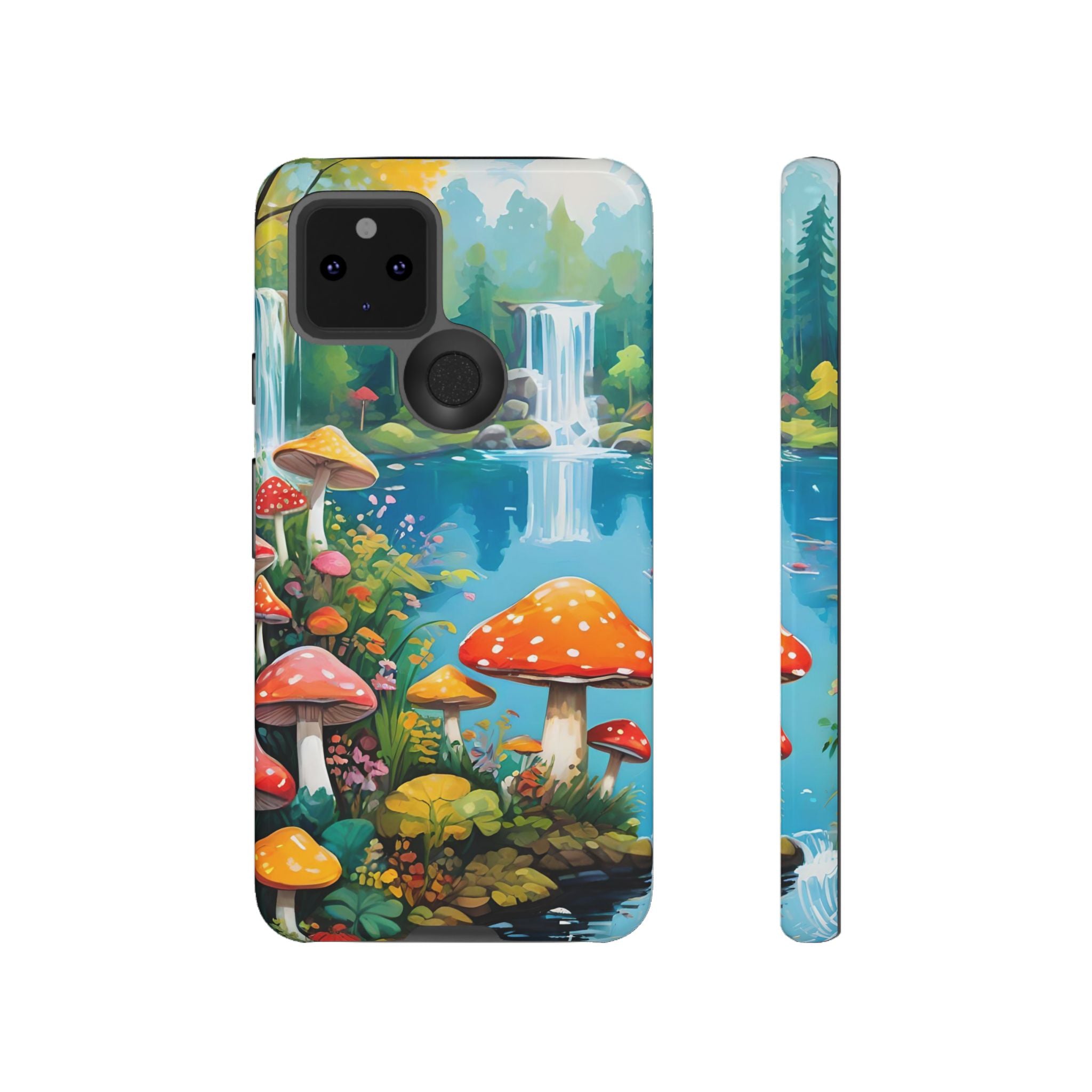 Mushroom Phone Case with Vibrant Nature Scene