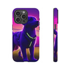 Coque de téléphone motif chien néon vibrant