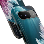 Faisceau lumineux coloré de la grotte de cristal, étui de téléphone