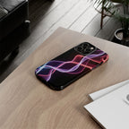 Neon Light Wave Abstract Glow, Phone Case