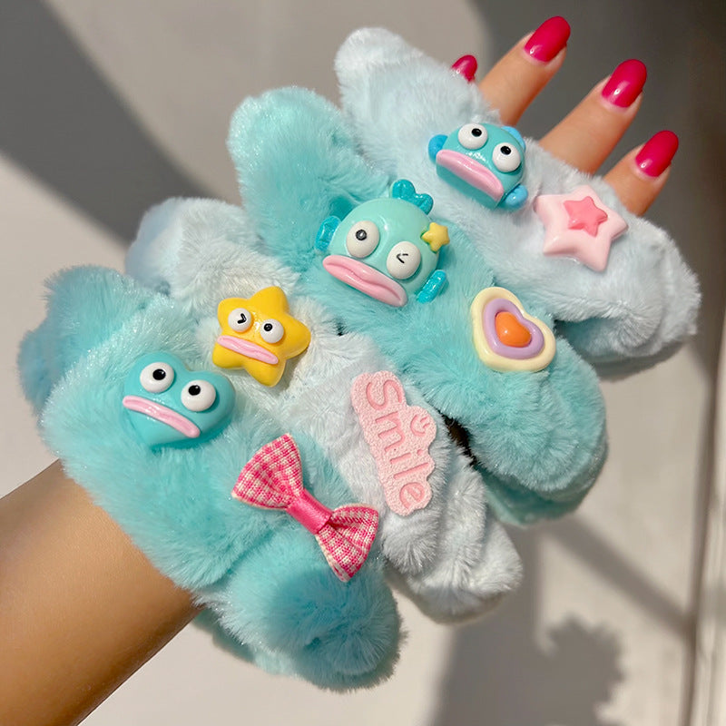 Flying Fish Plush Hair Tie- 4pcs Set