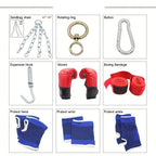 Hanging Hollow Boxing Sandbag Set with Hook for Home Gym(Red)-4