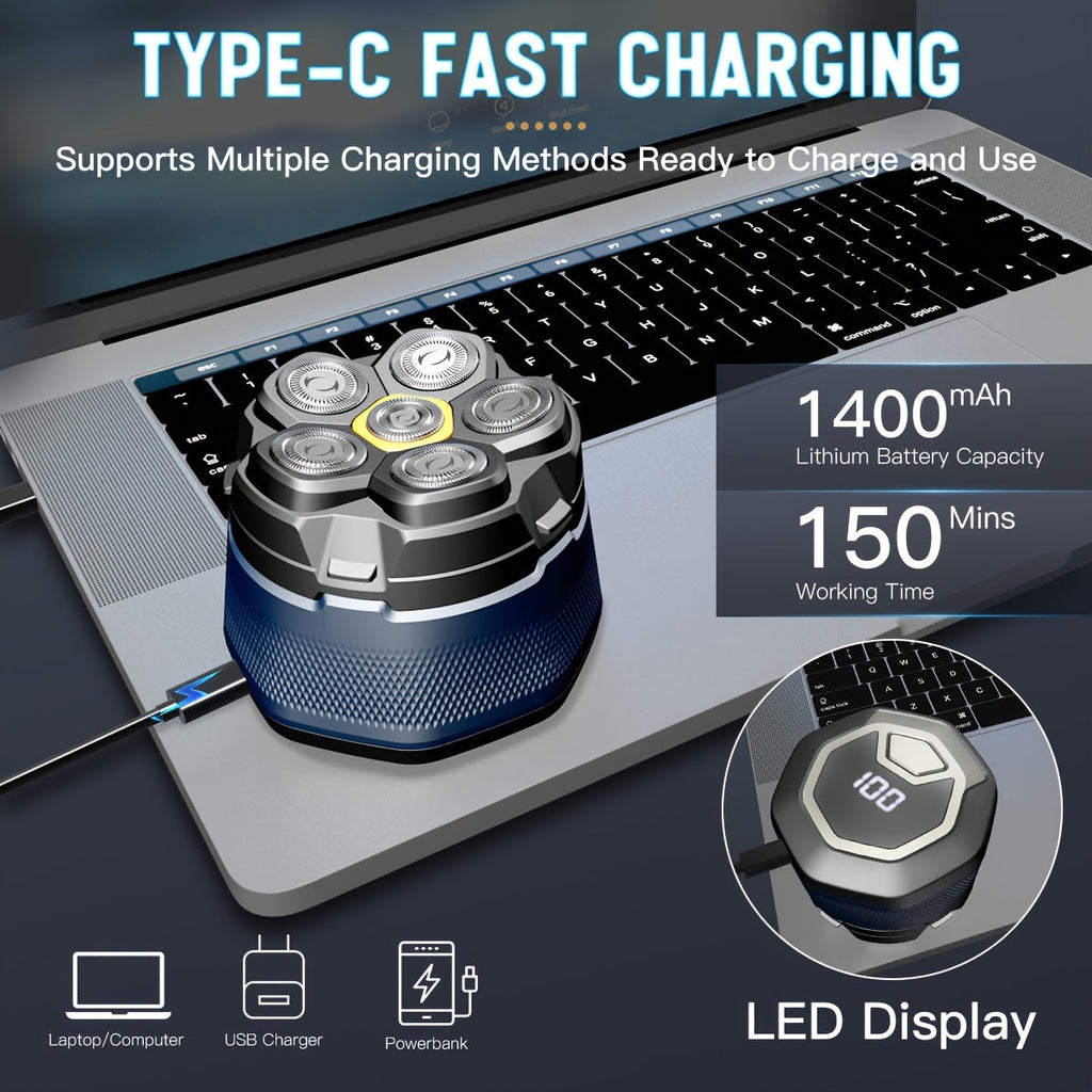 Electric Head Shaver 6D for Bald Men-2