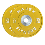 HAJEX Olympic Competition Steel Hub Bumper Plates Colored - 15, 25, 35, 45, 55 LB