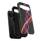 Coque de téléphone vibrante avec motif lumineux abstrait, coque artistique, accessoire technologique moderne, cadeau pour les passionnés de technologie, coque de téléphone personnalisée