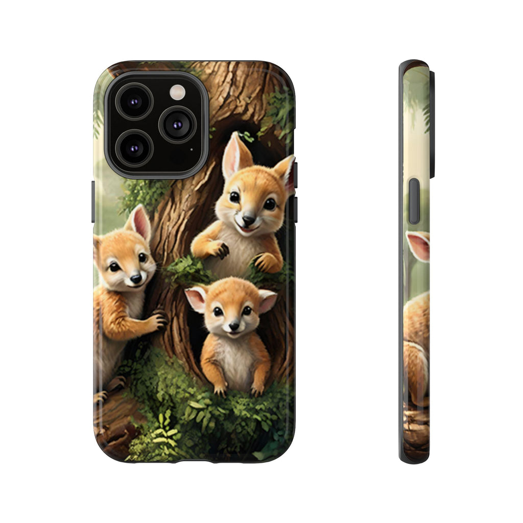 Étui de téléphone à imprimé bébé animal des bois