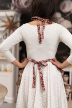 Christmas Apron for Woman with Frill and Pocket