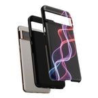 Neon Light Wave Abstract Glow, Phone Case