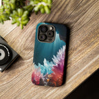 Faisceau lumineux coloré de la grotte de cristal, étui de téléphone