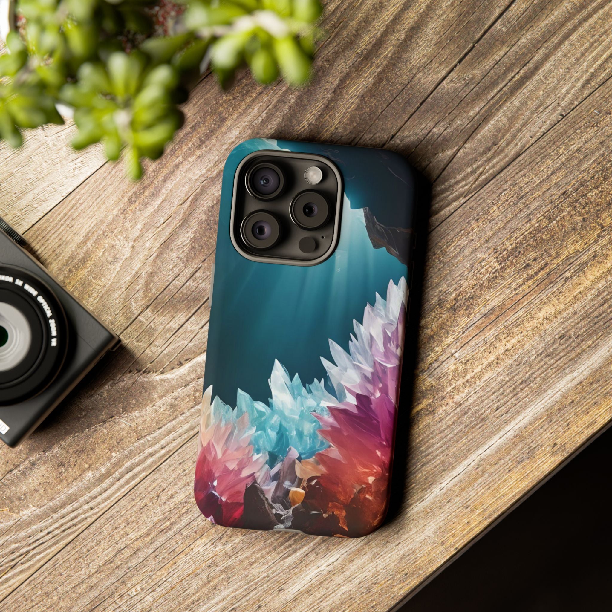 Colorful Crystal Cave Light Beam, Phone Case