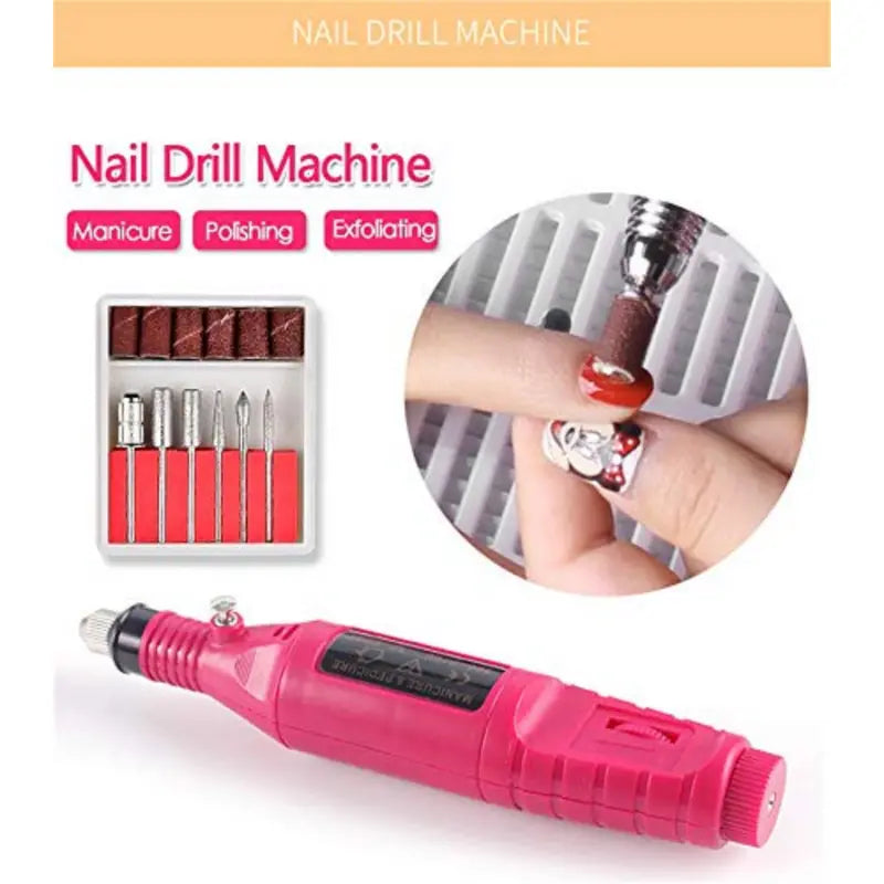 UV LED Nail Drill Kit Acrylic Nail Tips and drill Tools - Complete Manicure and Pedicure Set for Beginners-4