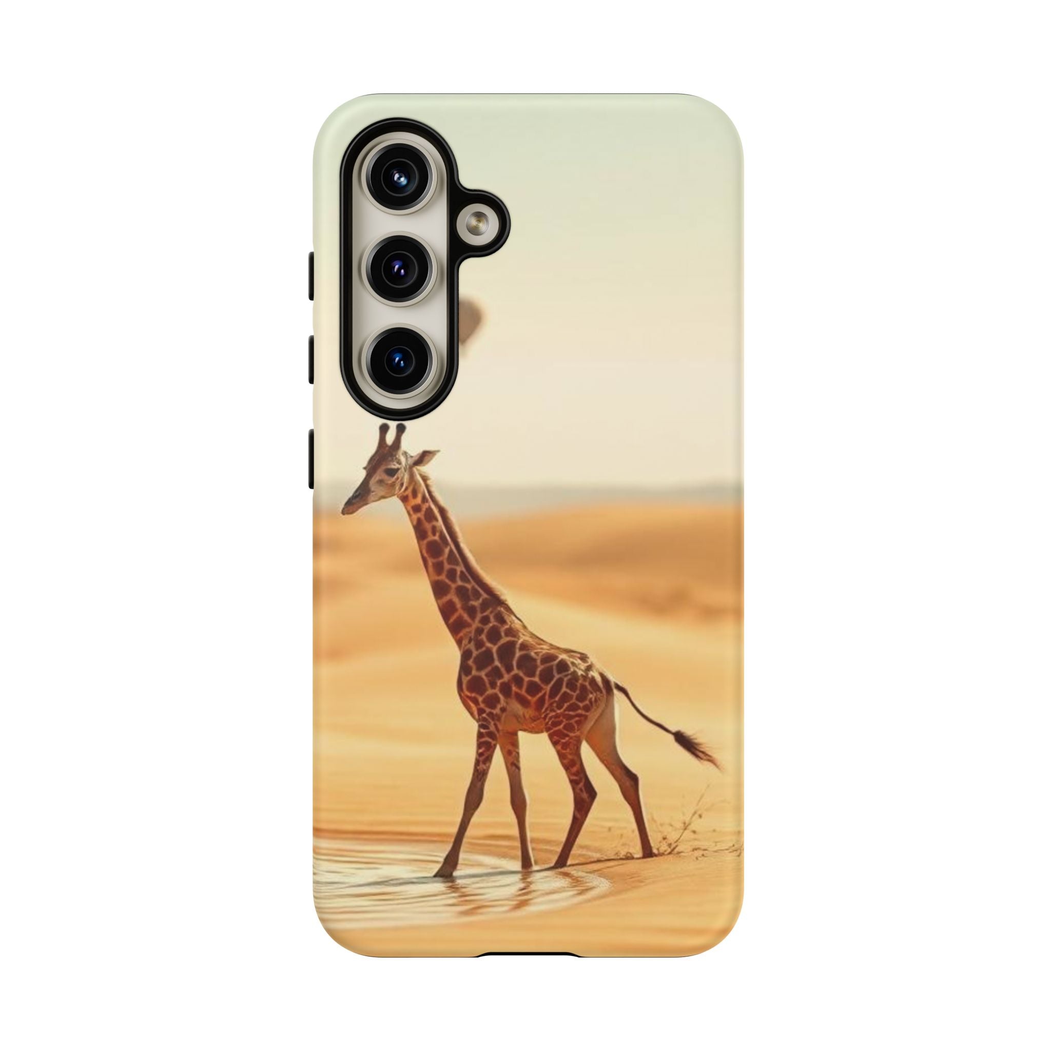 Giraffe Desert Scene, Phone Case