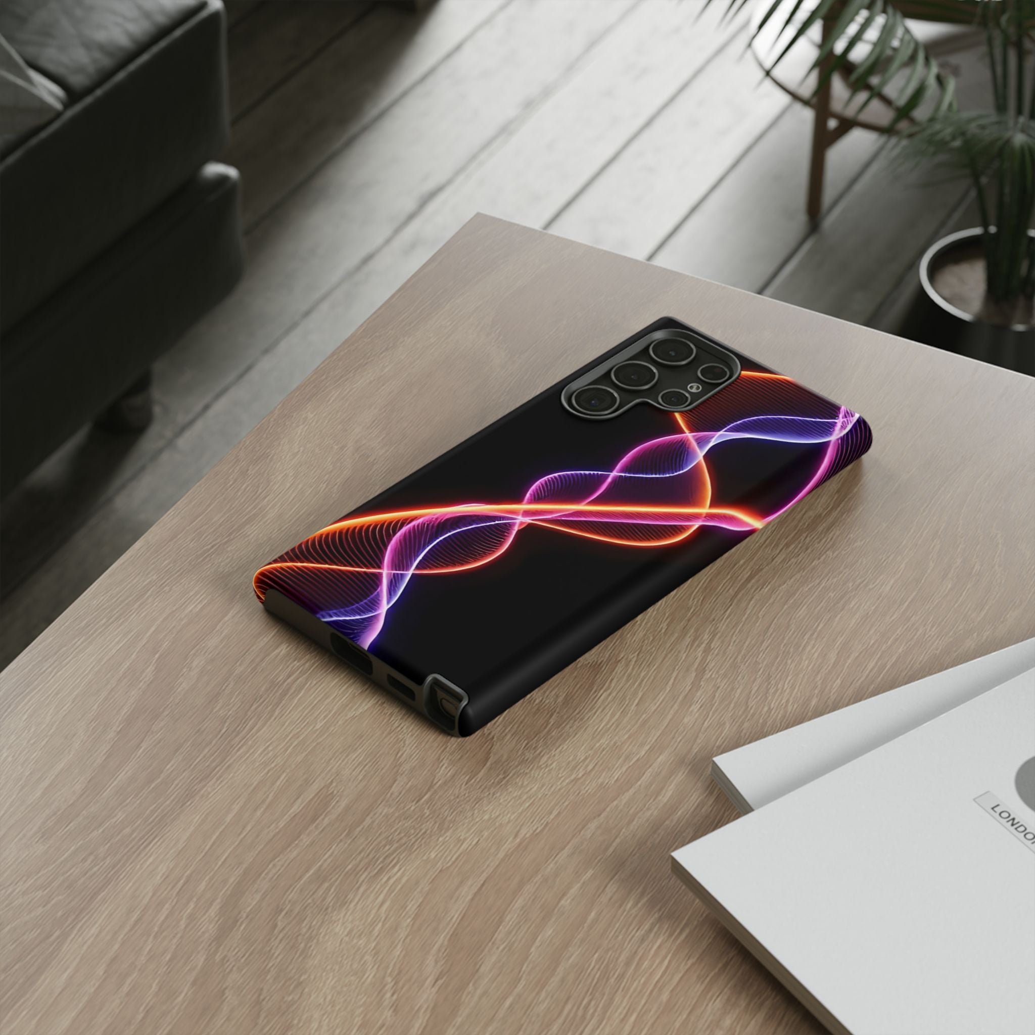 Vibrant Phone Case with Abstract Light Design, Artistic Phone Cover, Modern Tech Accessory, Gift for Tech Lovers, Personalized Phone Case