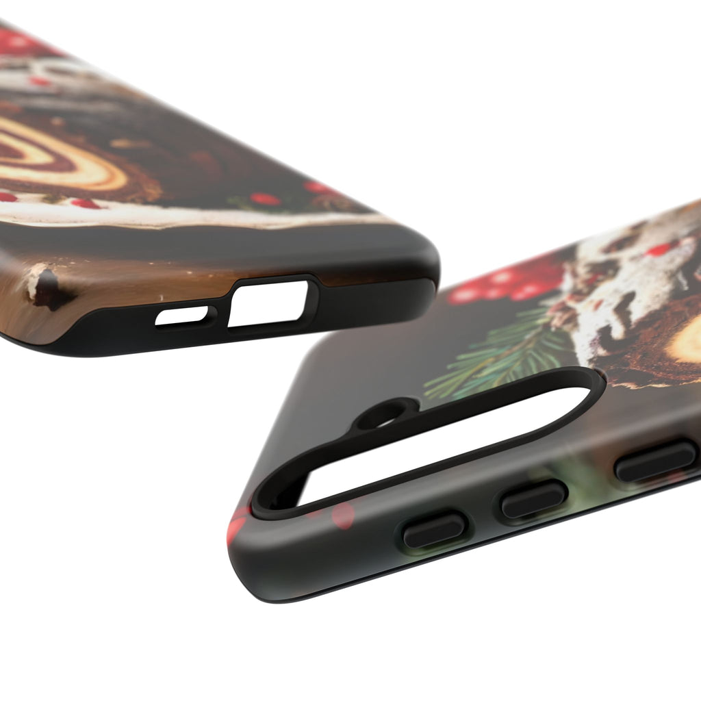 Festive Phone Case with Yule Log Design