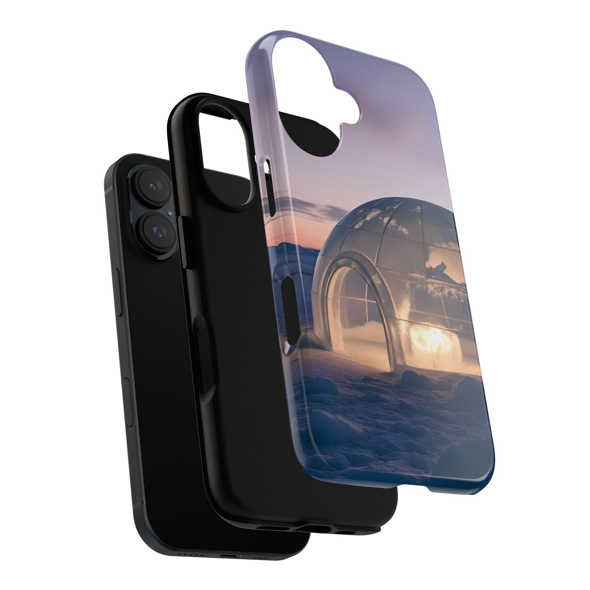 Arctic Igloo Twilight Snow Landscape, Phone Case