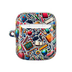 Colorful School Supplies Pattern, AirPods Case
