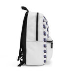 Neon Football Pattern Print, White Backpack