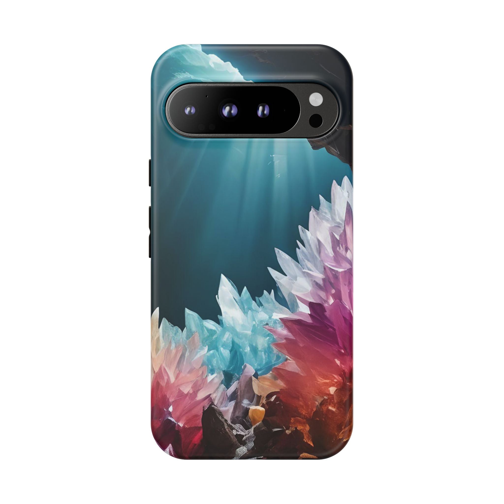 Colorful Crystal Phone Case, Tough Phone Cover, Gemstone Case, Unique iPhone Cover, Vibrant Art Protector, Gift for Geology Lovers