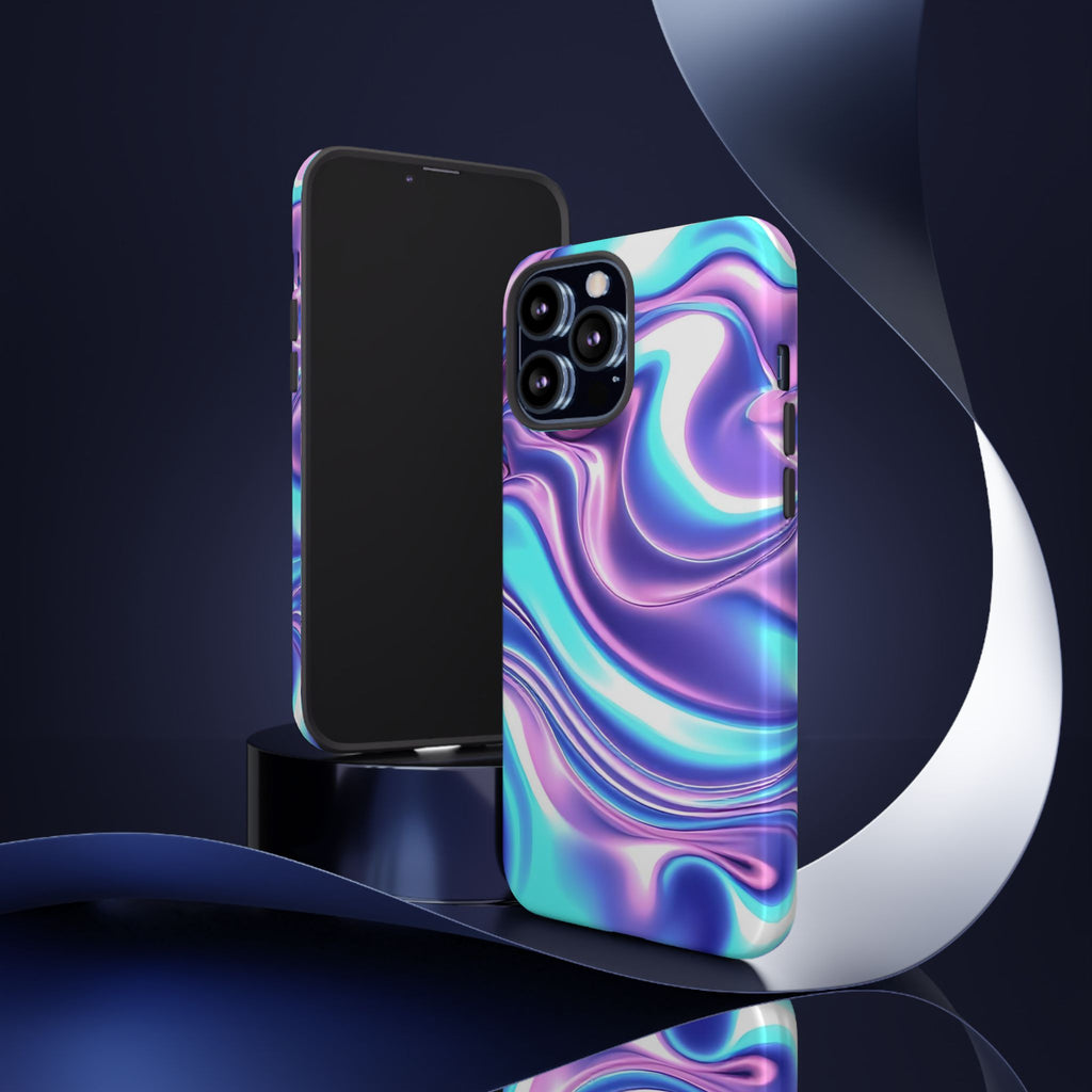 Colorful Phone Case, Tough Case, Swirl Design Phone Cover, Vibrant Phone Accessory, Gift for Her, Trendy Mobile Protection