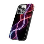 Neon Light Wave Abstract Glow, Phone Case