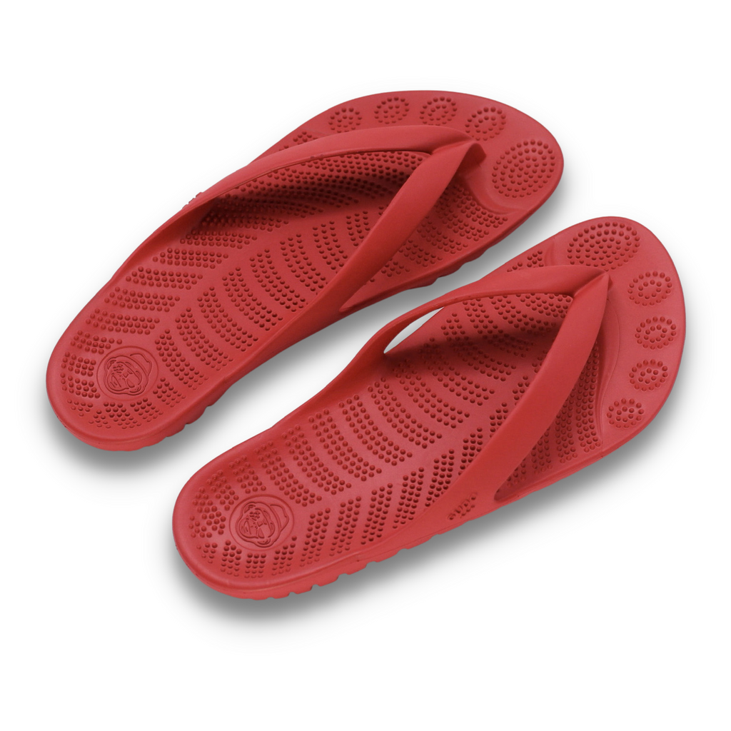 Fire Red Flip-Flops + Drybag