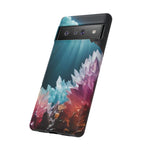 Faisceau lumineux coloré de la grotte de cristal, étui de téléphone