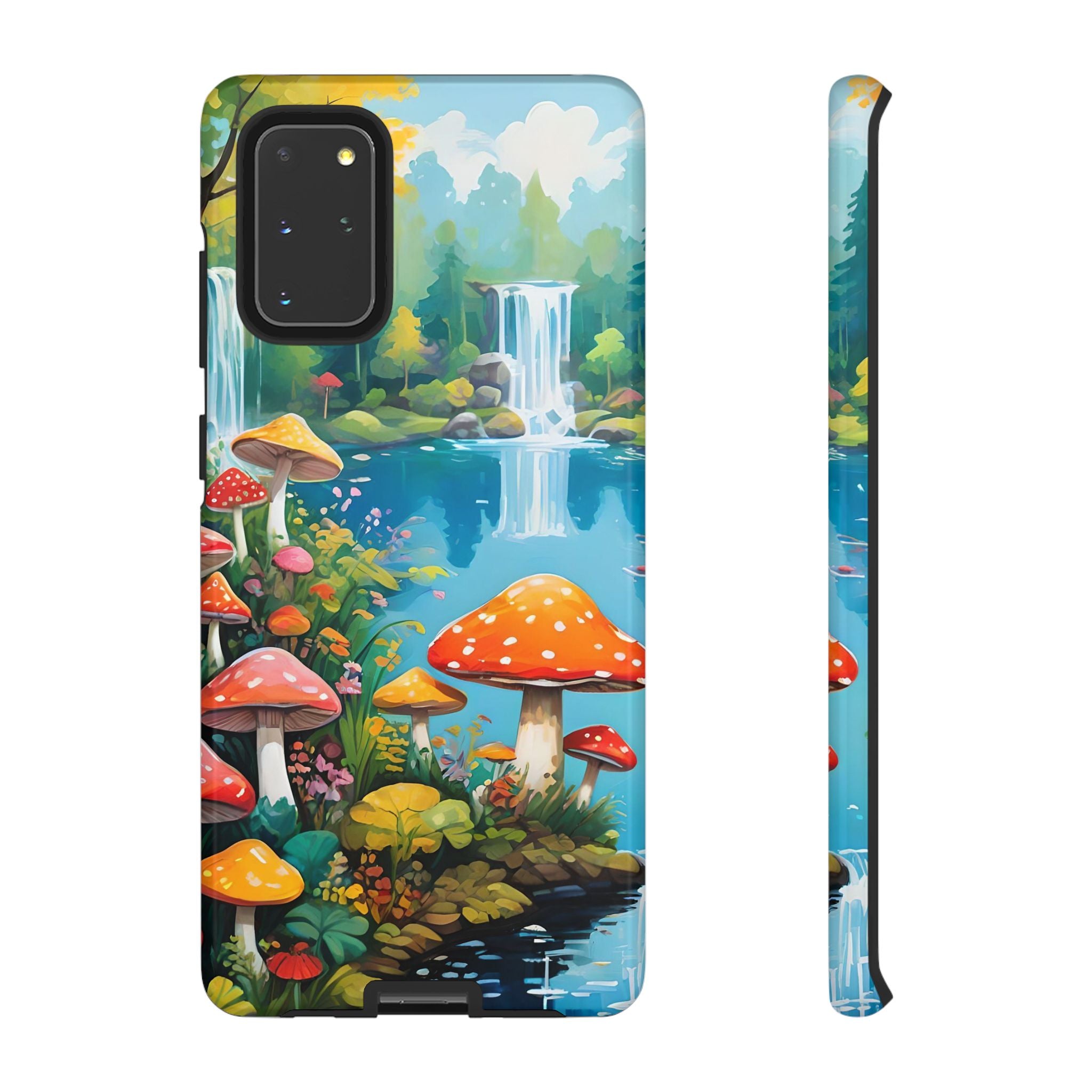 Mushroom Phone Case with Vibrant Nature Scene