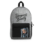 Dangerous Beauty Quote and Cyber Girl Art, Gray Backpack