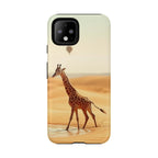 Giraffe Desert Scene, Phone Case