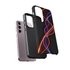 Coque de téléphone vibrante avec motif lumineux abstrait, coque artistique, accessoire technologique moderne, cadeau pour les passionnés de technologie, coque de téléphone personnalisée