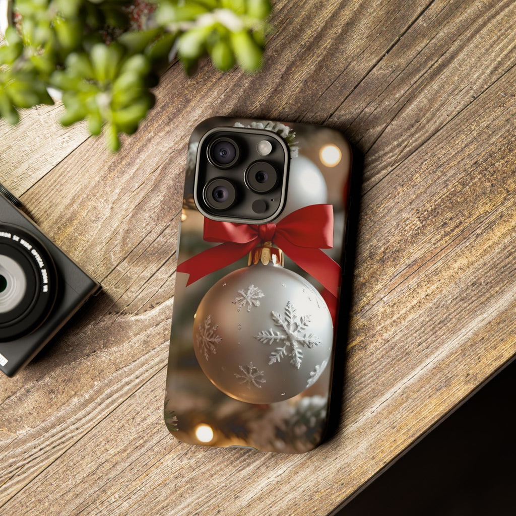 Christmas Phone Case with Seasonal Ornament Design