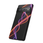 Coque de téléphone vibrante avec motif lumineux abstrait, coque artistique, accessoire technologique moderne, cadeau pour les passionnés de technologie, coque de téléphone personnalisée