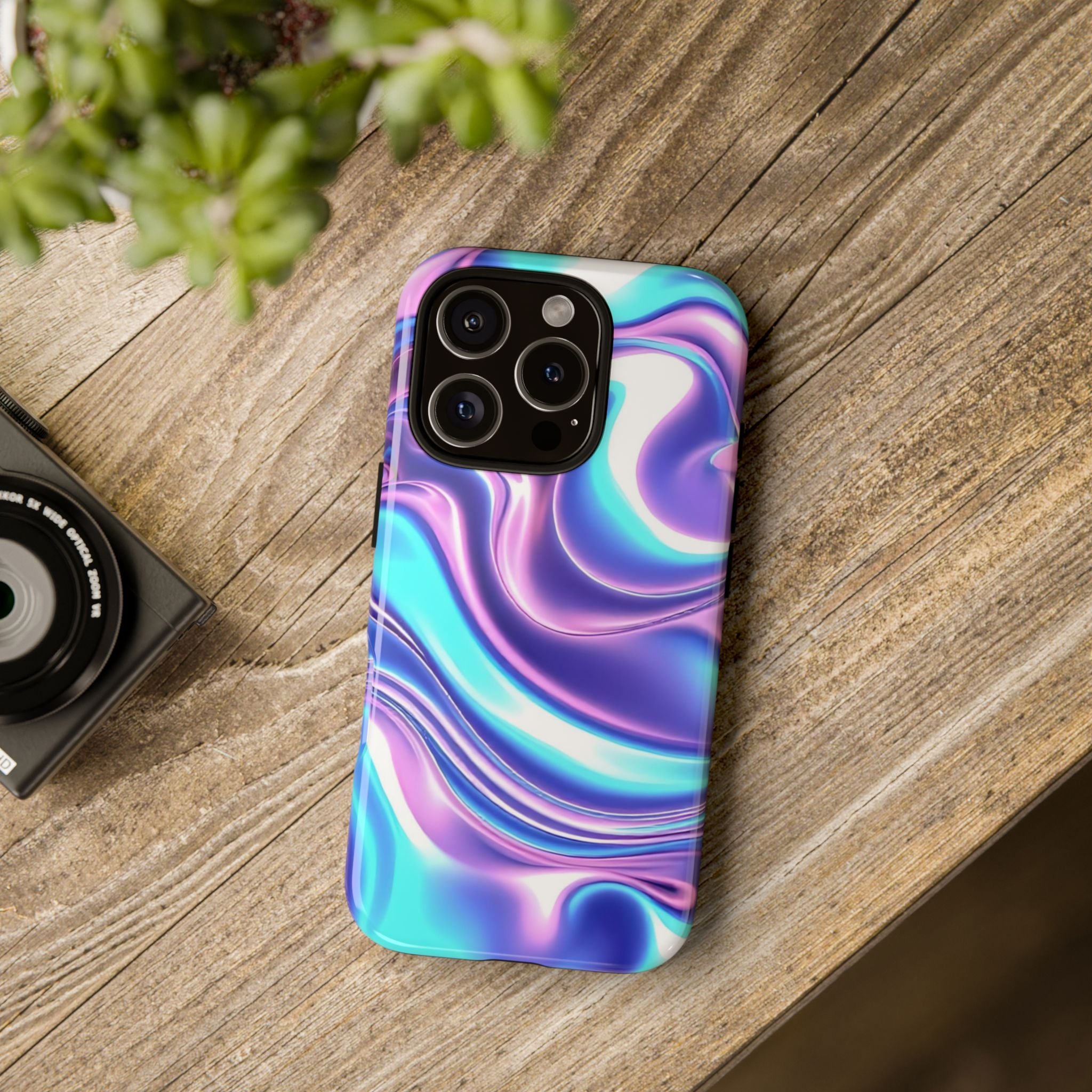 Colorful Phone Case, Tough Case, Swirl Design Phone Cover, Vibrant Phone Accessory, Gift for Her, Trendy Mobile Protection