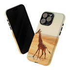 Giraffe Desert Scene, Phone Case