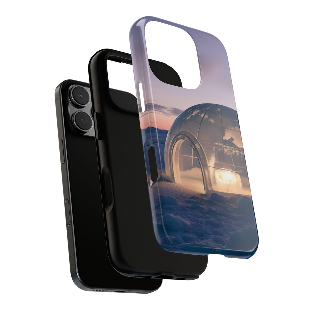 Arctic Igloo Twilight Snow Landscape, Phone Case