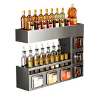 Wall-Mounted Metal Spice Rack with 6 Jars-0