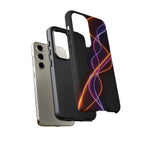 Coque de téléphone vibrante avec motif lumineux abstrait, coque artistique, accessoire technologique moderne, cadeau pour les passionnés de technologie, coque de téléphone personnalisée