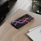 Neon Light Wave Abstract Glow, Phone Case