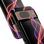 Coque de téléphone vibrante avec motif lumineux abstrait, coque artistique, accessoire technologique moderne, cadeau pour les passionnés de technologie, coque de téléphone personnalisée