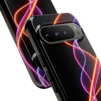 Coque de téléphone vibrante avec motif lumineux abstrait, coque artistique, accessoire technologique moderne, cadeau pour les passionnés de technologie, coque de téléphone personnalisée