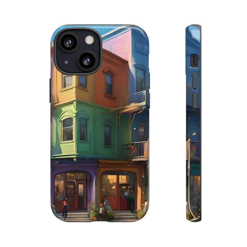 Impression d'art urbain coloré, étui pour téléphone