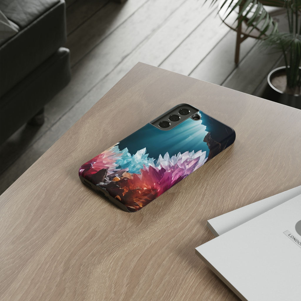 Colorful Crystal Cave Light Beam, Phone Case