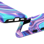 Coque de téléphone colorée, résistante, motif tourbillonnant, accessoire de téléphone dynamique, cadeau pour elle, protection mobile tendance