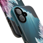 Faisceau lumineux coloré de la grotte de cristal, étui de téléphone