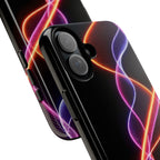 Coque de téléphone vibrante avec motif lumineux abstrait, coque artistique, accessoire technologique moderne, cadeau pour les passionnés de technologie, coque de téléphone personnalisée