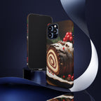 Coque de téléphone festive avec motif bûche de Noël
