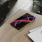 Coque de téléphone vibrante avec motif lumineux abstrait, coque artistique, accessoire technologique moderne, cadeau pour les passionnés de technologie, coque de téléphone personnalisée