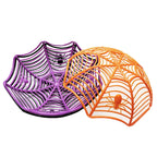 Halloween Candy Basket: Black Orange Spider Web Design for Trick or
