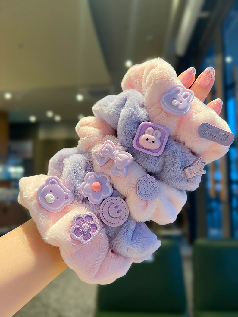 Say hello to our Scrunchies in Pink and Purple-5pcs Set