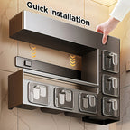 Wall-Mounted Metal Spice Rack with 6 Jars-3